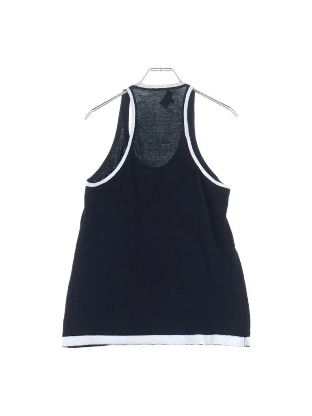 Chanel Front Print Sleeveless Tank Top Black